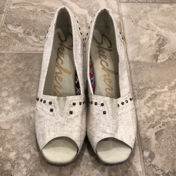 Skechers Shoes - Skechers Womens Cloth Wedge (3.5”) Open Toe Sandals